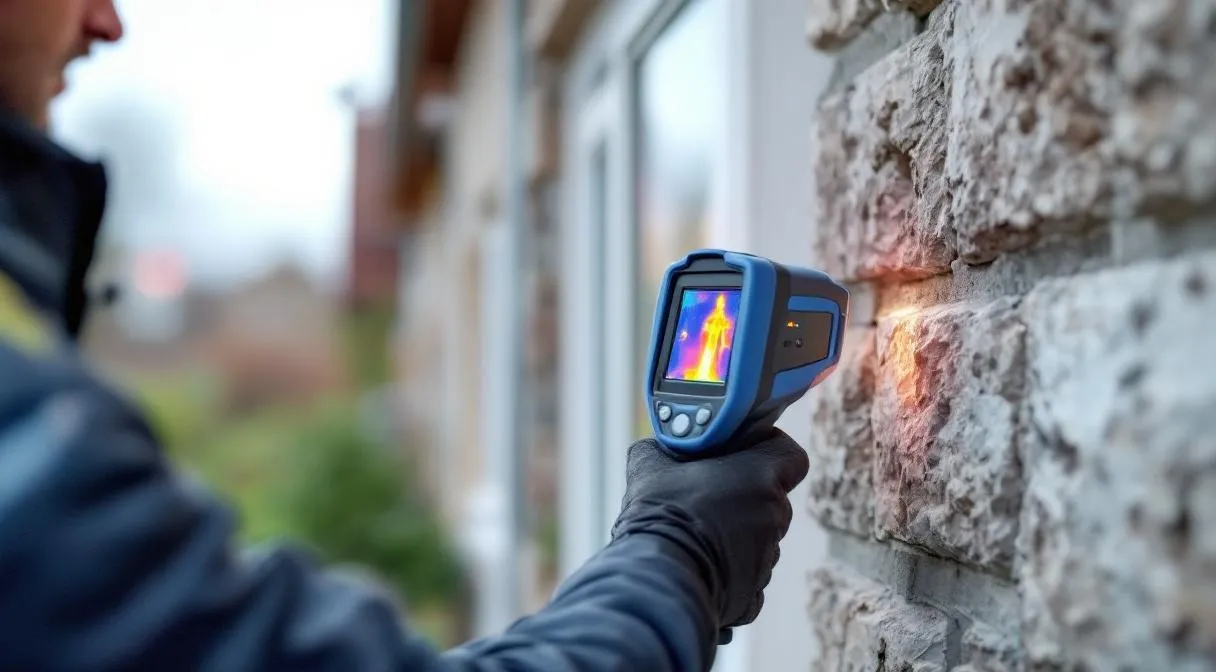 Étiquette DPE d'une maison vendéenne classée F et projet de rénovation thermique par pompe à chaleur